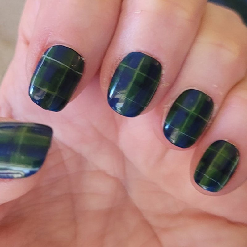 plaid nail design set