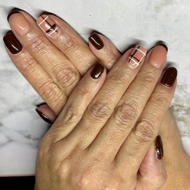 plaid nail design set